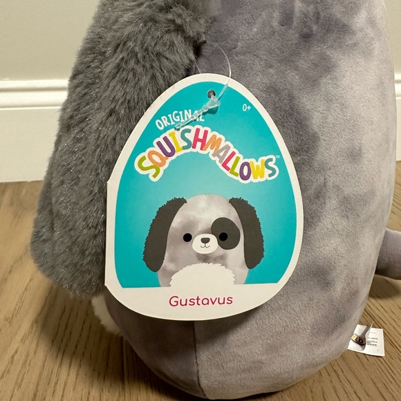 NWT Squishmallows 8” Plush Gray Tie Dye Dog - Gustavos - Picture 5 of 7